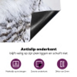Sneeuwuil - Oog - Wildlife - Wit Inductie beschermer vinyl 3mm klein -zzzzzzz-cc-onderkant