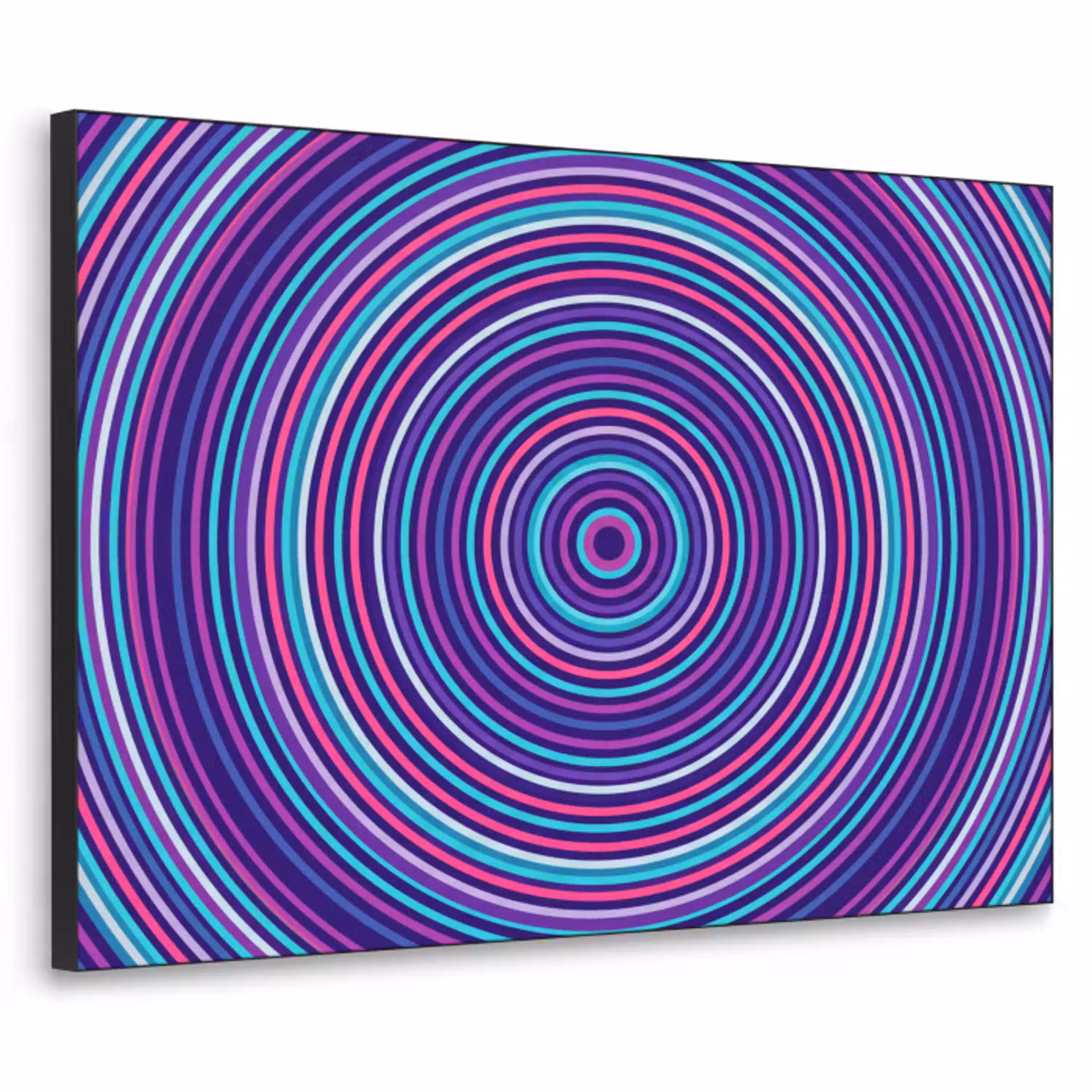 Abstract - Cirkels - Kleurrijk Textielframe zwart klein -3d