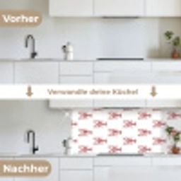 Kreeften - Donkerrood - Patroon keuken achterwand 2 middel -voor-na_DE