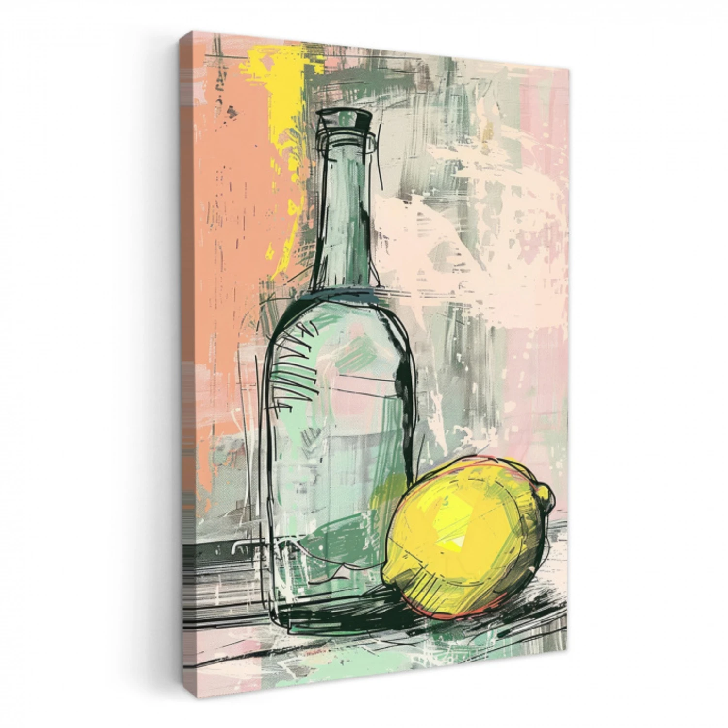 Stilleven met Citroen KitchenYeah - Keuken - Canvas klein -3d