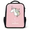 Quote - Meisjes - Eenhoorn - Roze - I was born a Unicorn Rugzak - Zwart middel -3d
