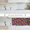 Patroon - Hippie - Bloemen - Paars keuken achterwand 2 middel 871 -voor-na_DE