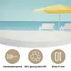 Strand - Blauwe lucht - Geel - Parasol Akoestische PET Vilt - Rond klein -closeup_NL