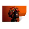 Vrouw - Chilipepers - Pepers - Bloemen Muursticker klein -3d