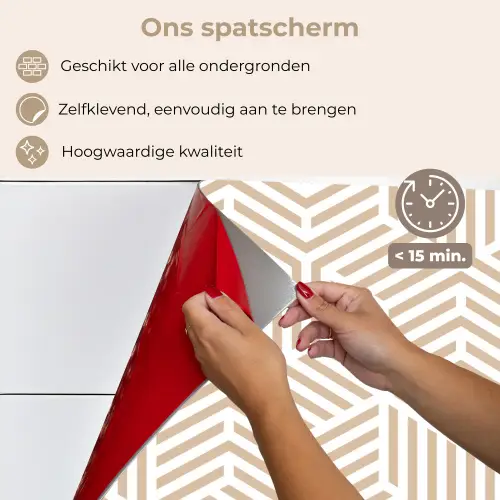 Beige - Geometrie - Patronen - Abstract keuken achterwand spatscherm klein 900 -spatscherm_NL