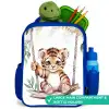 Tijger - Dier - Kinderen - Jungle Kinderrugzak - Blauw middel -inhoud_UK