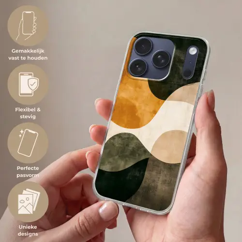 Vormen - Okergeel - Abstract Telefoonhoesje iPhone 17 Pro klein -sfeer3_NL