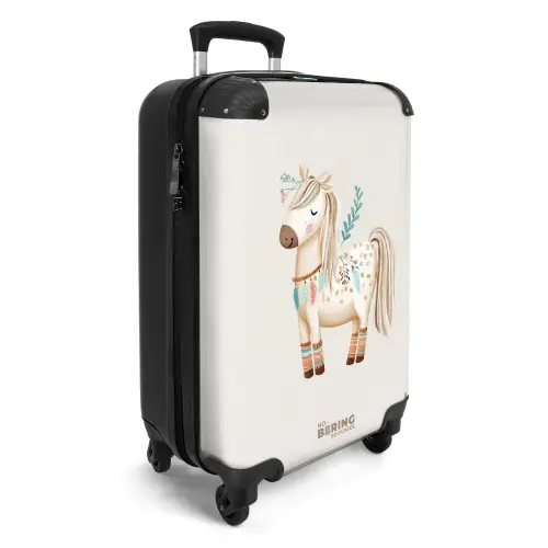 Bohemian paard in beige tinten NBS - Handbagage koffer - Volwassenen Unisex middel -productfoto_3d