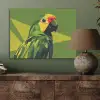 Papegaai - Groen - Snavel - Abstract PET vilt klein -sfeer2