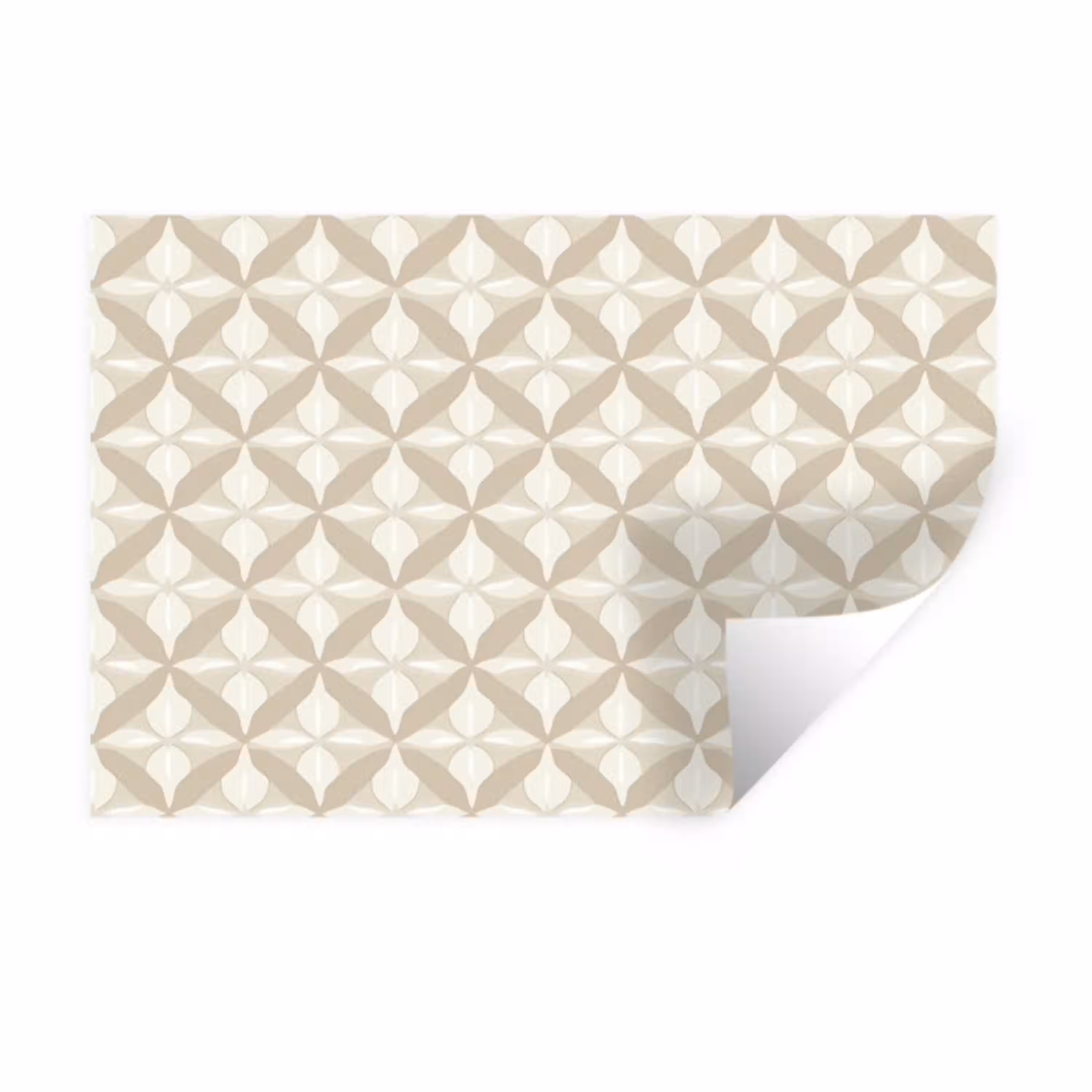 Patroon - Klassiek - Beige Muursticker klein 286 -3d