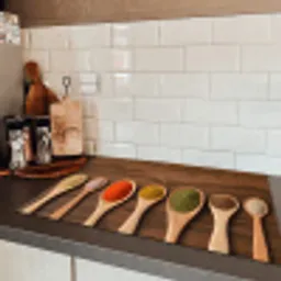 Pollepel - Kruiden - Eten - Specerijen - Tafel Inductie beschermer vinyl 3mm klein -sfeer3