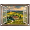 Doorkijk - Toscane - Uitzicht - Landschap - Zomer tuinposter los doek klein -3d