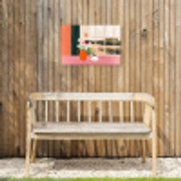 Bloemen - Koffie - Raam Tuinposter op houten frame 2 cm dik klein -sfeer4