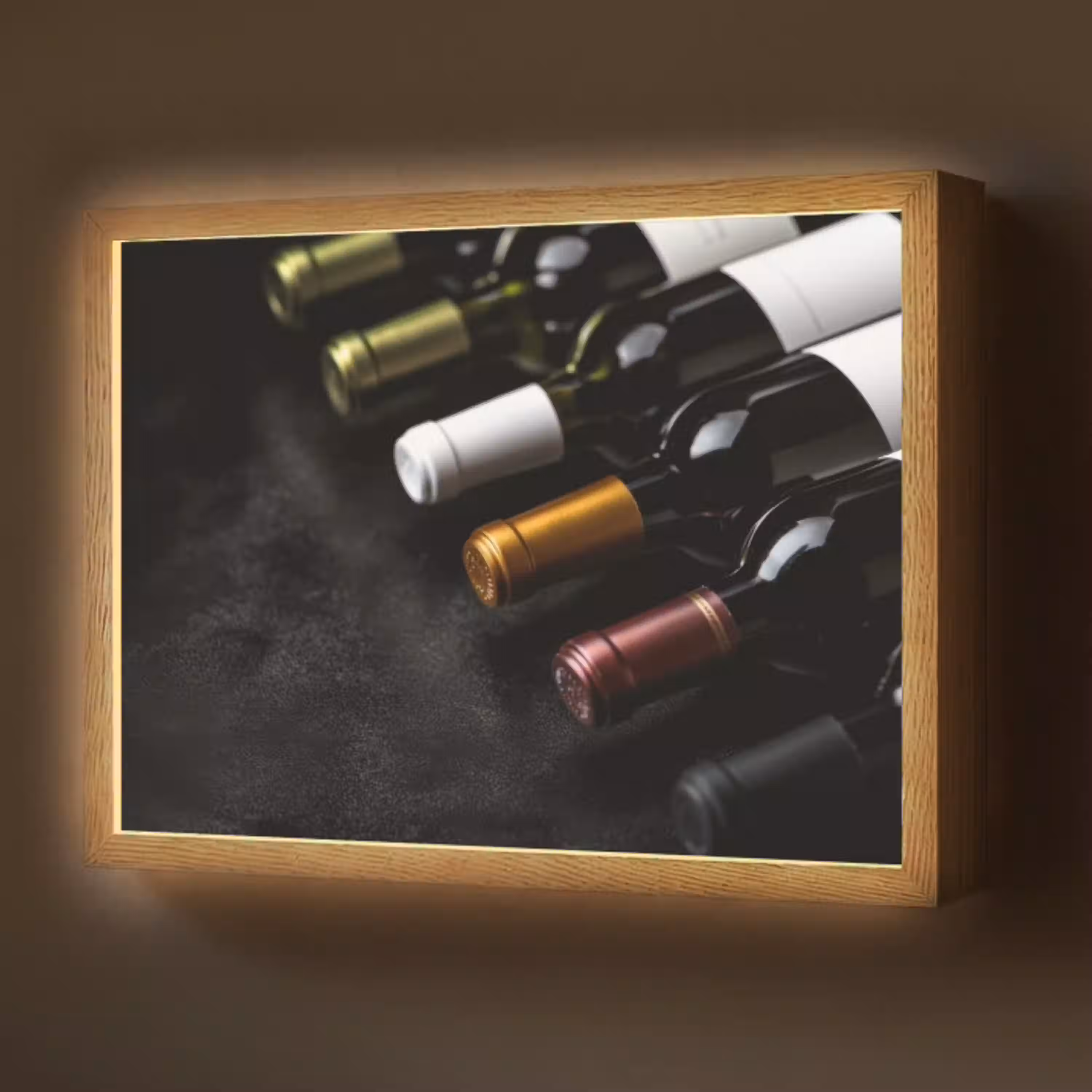 Wijn - Flessen - Variatie - Smaken Light Box met batterij (Wandlamp) middel -z3d_website