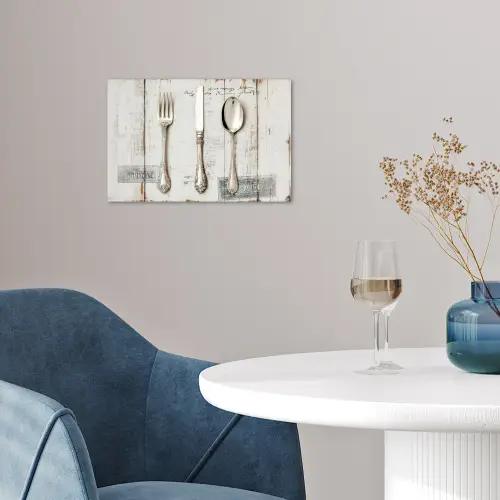 Zilver - Bestek - Hout poster papier klein -sfeer3