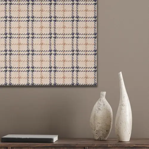 Plaid - Patroon - Beige - Zwart PET vilt klein 837 -sfeer6_closeup