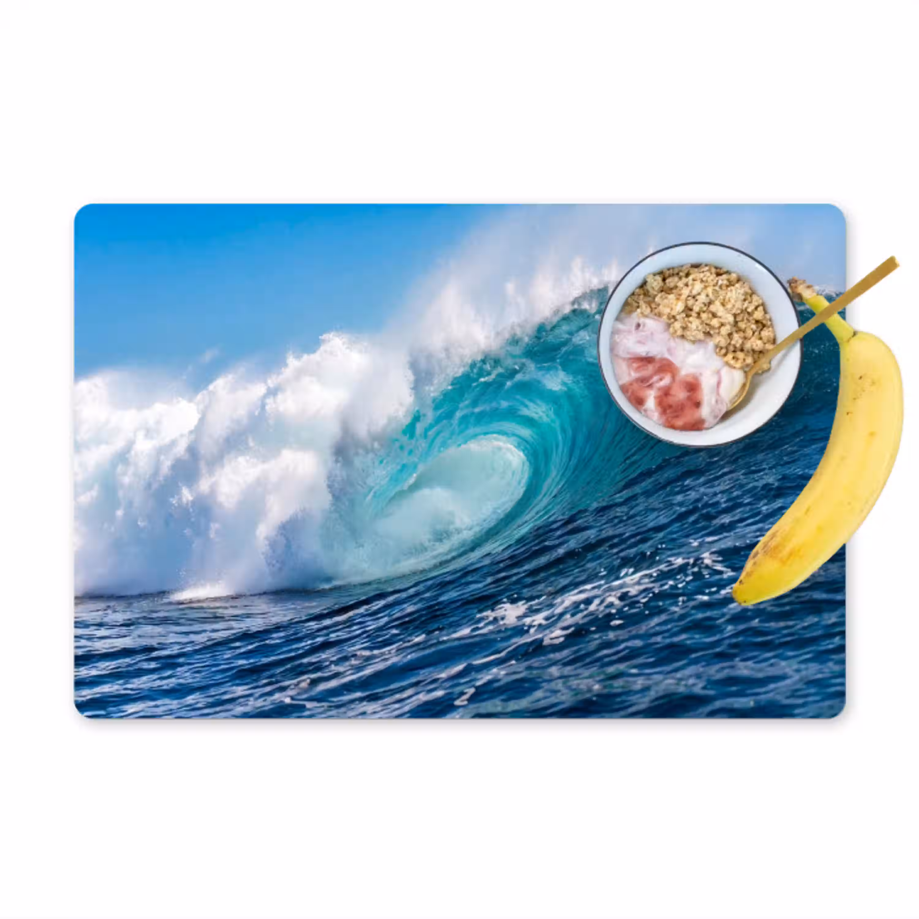 Golf - Oceaan - Water - Dynamisch - Blauw Placemat vinyl groot -zzzproduct_Kitchenyeah-website