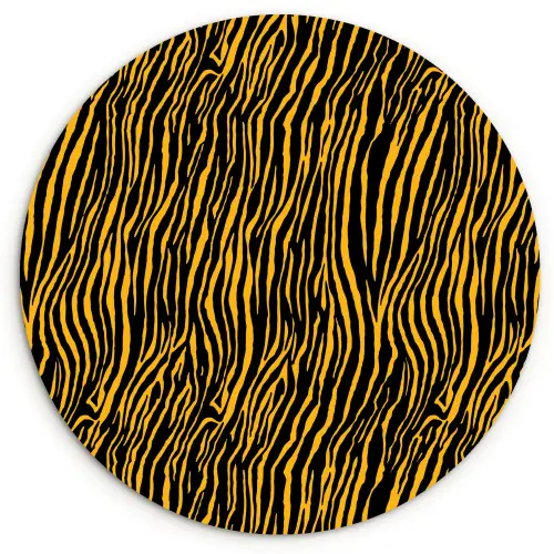 Oranje - Tijger - Zwart - Patroon Wandcirkel plexiglas klein 852 -3d