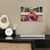 Vrouw - Kat - Bloemen - Kopje - Retro poster papier klein -sfeer1