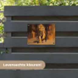 Tijger - Geschilderd - Oranje - Penseelstreken tuinposter los doek klein -sfeer3
