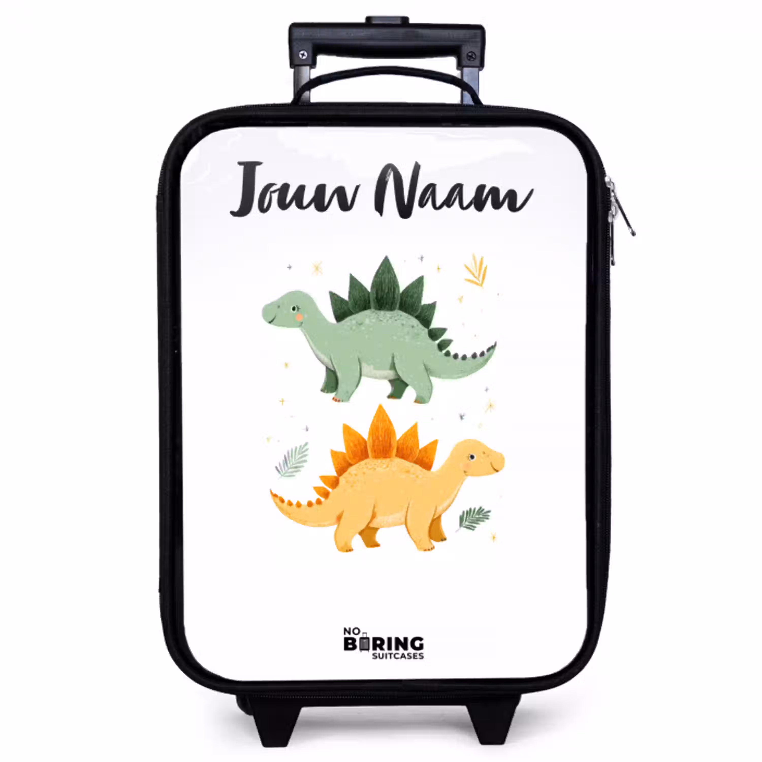 Dinos - Dieren - Groen - Oranje Kinderkoffer - Zwart klein -zzz_website3d
