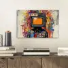 Televisie - Graffiti - Mens - Kleuren aluminium wit klein -sfeer1