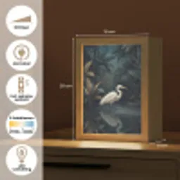 Reiger - Water - Natuur - Modern - Wit Light Box met kabel (Kinderlampje) klein -USP_NL