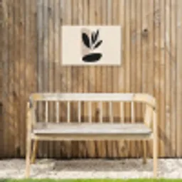Plant - Beige - Japandi Tuinposter op houten frame 2 cm dik klein -sfeer4