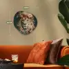 Leeuw - Leeuwenkop - Wilde dieren - Bloemen Wandcirkel Organisch Forex 3mm klein -sfeer3