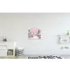 Kerstdorp - Roze - Winter - Sneeuw - Huizen textielposter latten blank klein -kinderkamer