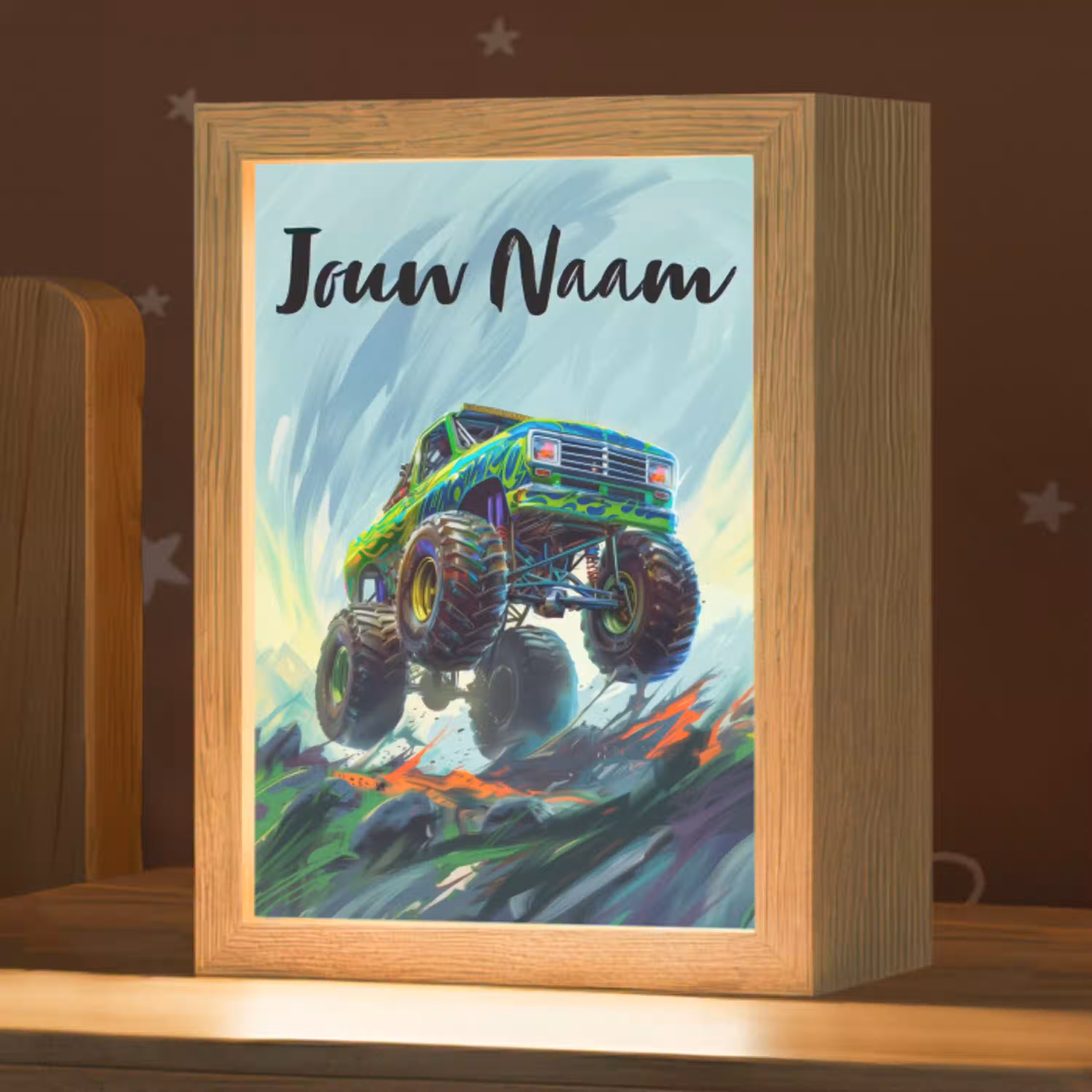 Monstertruck - Auto - Jongens - Groen Light Box met kabel (Kinderlampje) klein -zzz_3d_website