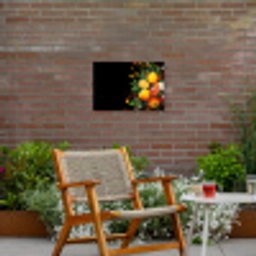 Citroenen - Zwart - Kruiden - Graffiti - Verf Tuinposter op houten frame 2 cm dik klein -sfeer3