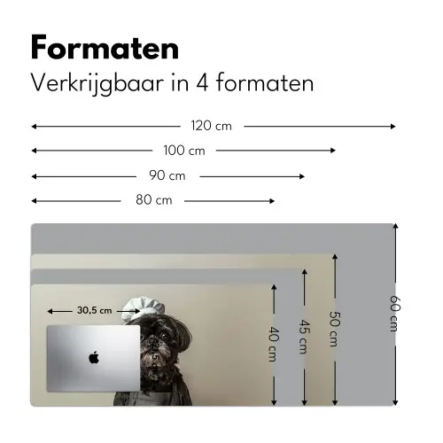 Kokskleding - Zwart - Hondje Muismat XXL klein -sfeer5