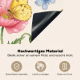 Vlinders - Klaprozen - Illustratie - Kleurrijk Inductie beschemer met haakjes klein -ky-onderkant-de