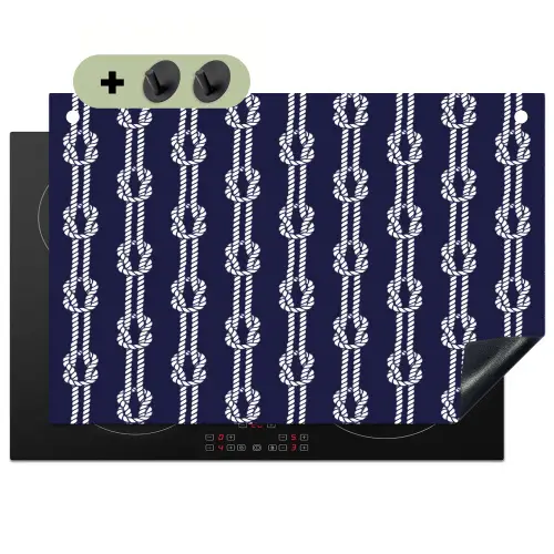 Oceaan - Touw - Blauw - Wit Inductie beschemer met haakjes klein 777 -3d