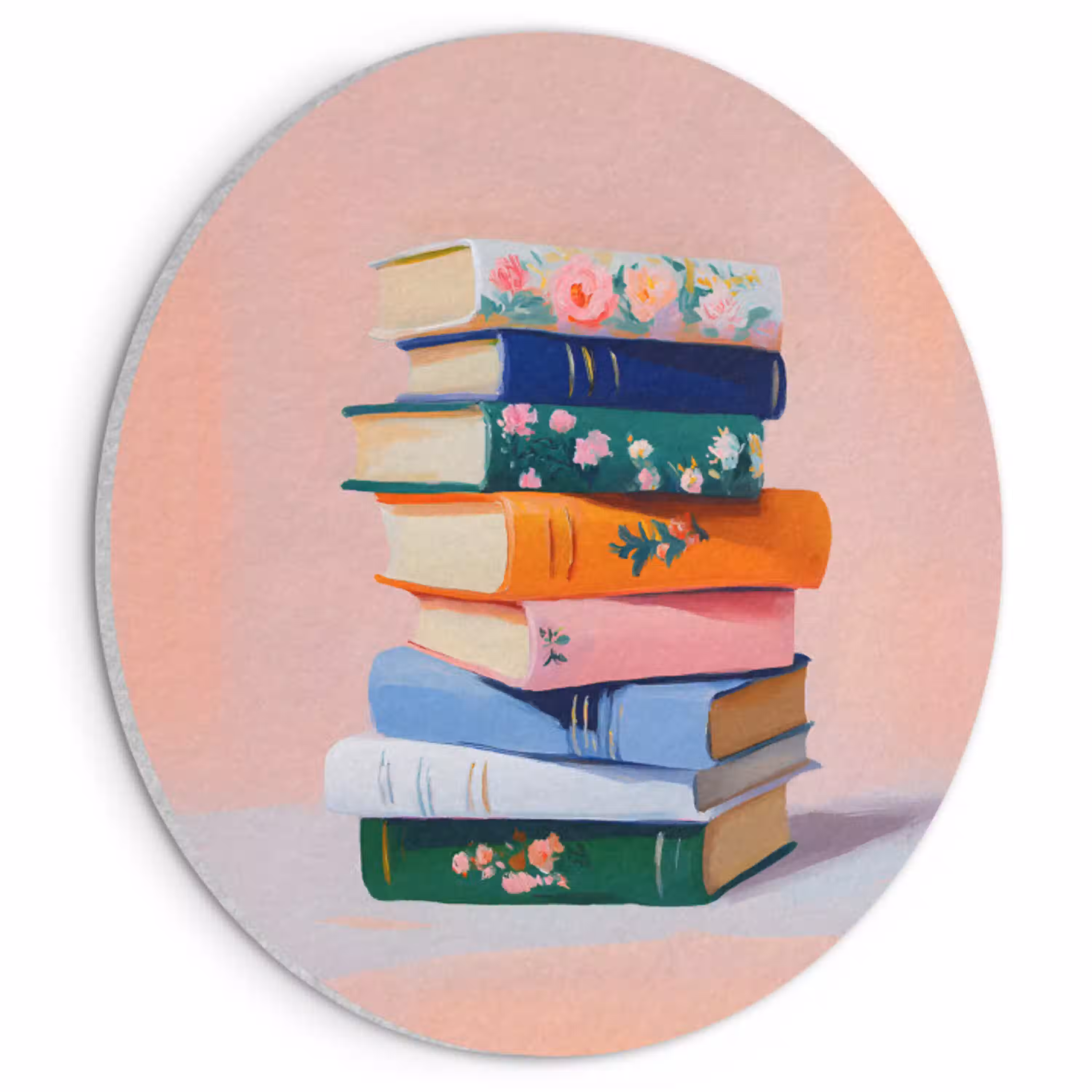 Boeken - Stapel - Kleurrijk Akoestische PET Vilt - Rond klein -3d