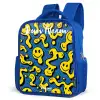 Smiley - Geel - Blauw Kinderrugzak - Blauw middel -schuin