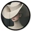 Vrouw - Golvende - Hoed Fotolijst rond zonder passe partout klein -3d