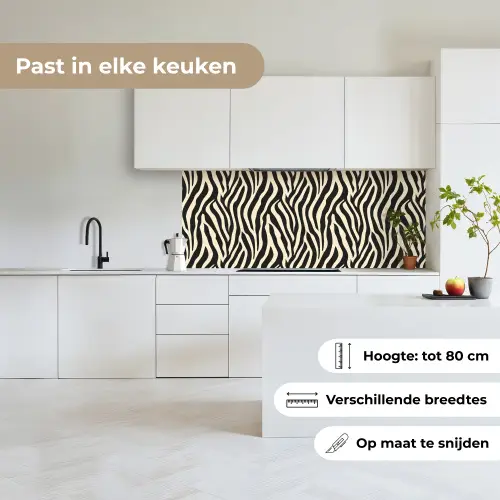 Zebra - Print - Klassiek - Zwart keuken achterwand 2 middel 871 -sfeer4_NL