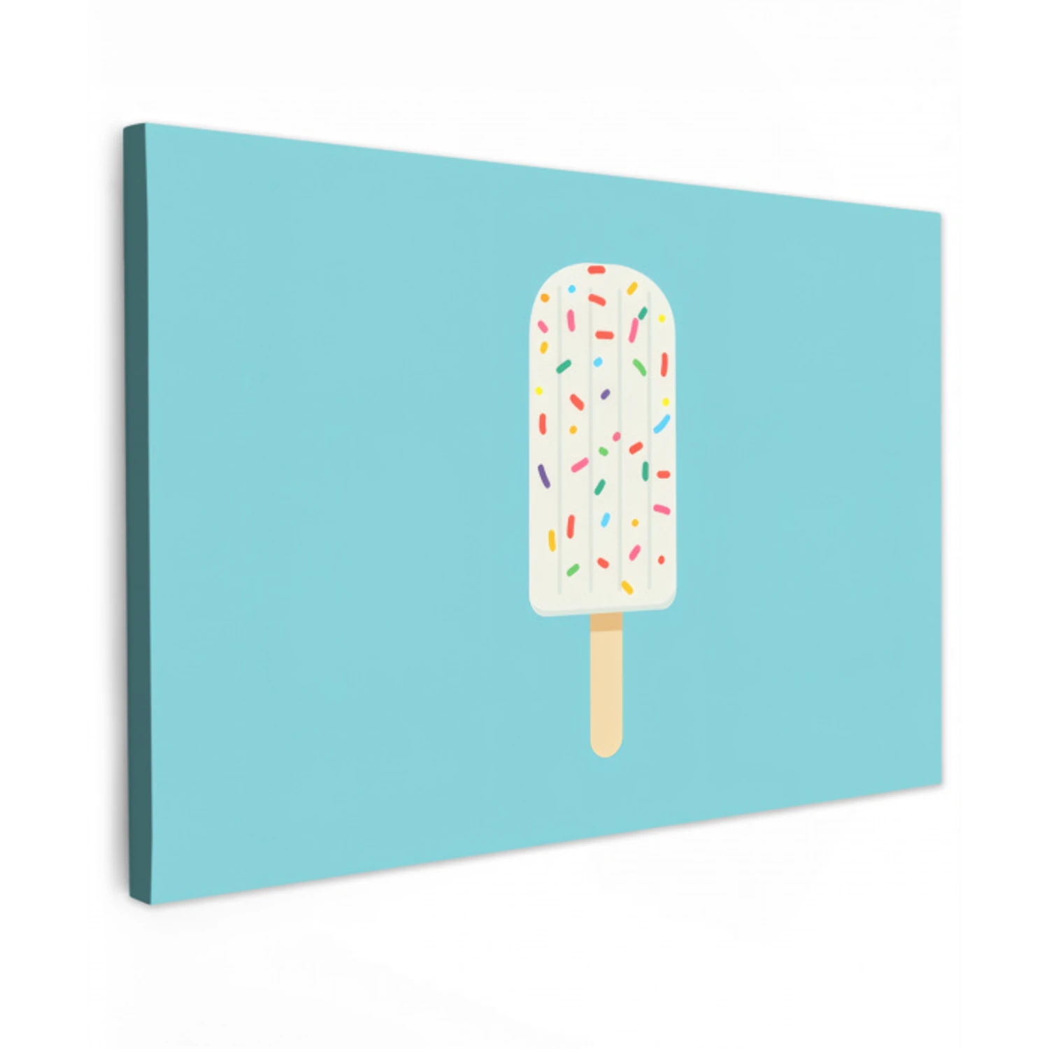Ijsje - Stokje - Sprinkles - Lichtblauw canvas 2cm klein -z3d