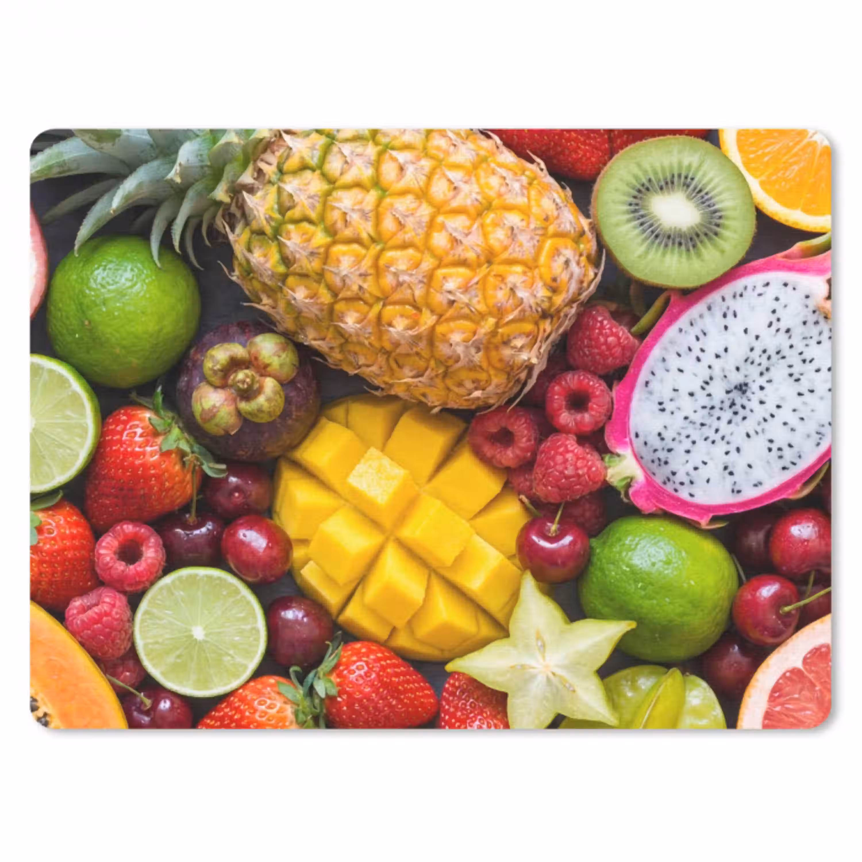 Fruit - Assortiment - Vers - Gezond - Kleurrijk muismat rubber klein -3d