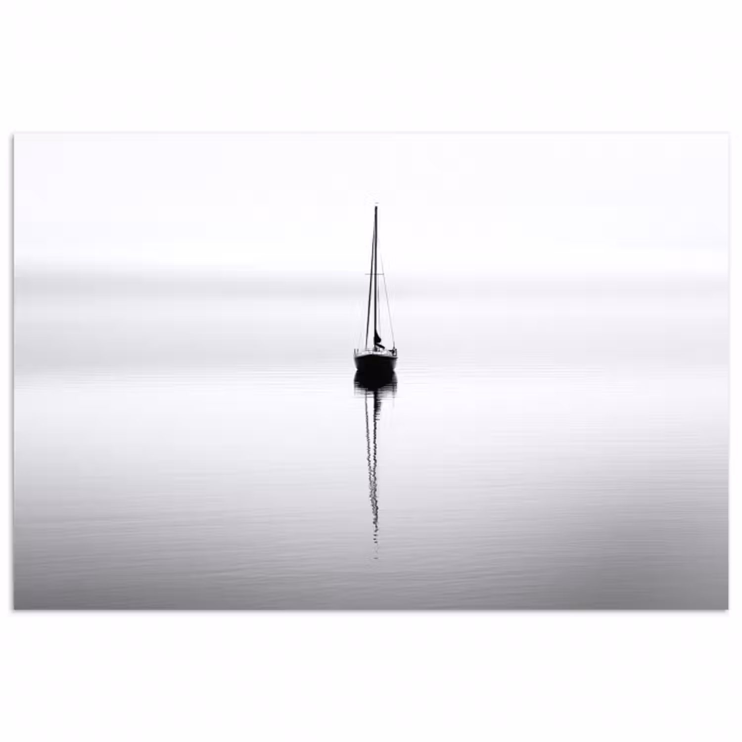 Poster - Segelboot - Schwarz - Wasser - Silhouette