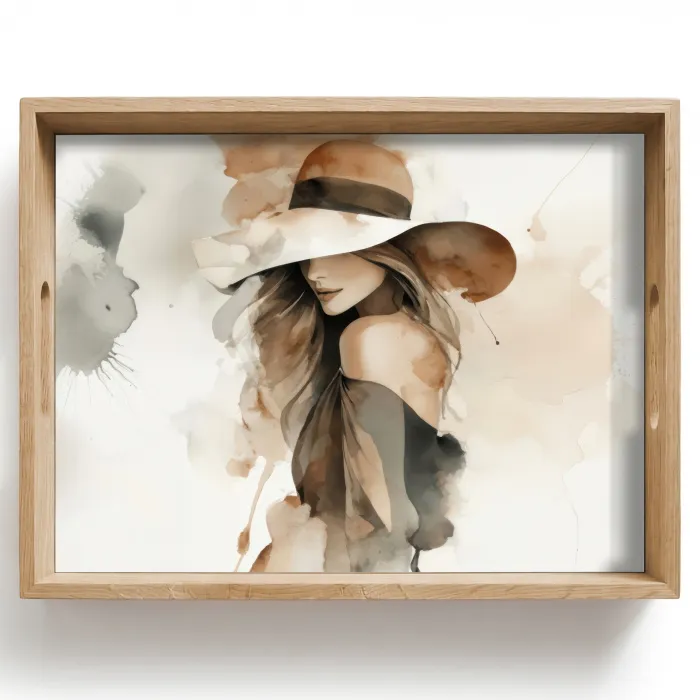 Mysterieus - Vrouw - Sepia Dienblad Rechthoek middel -z3d_shopping