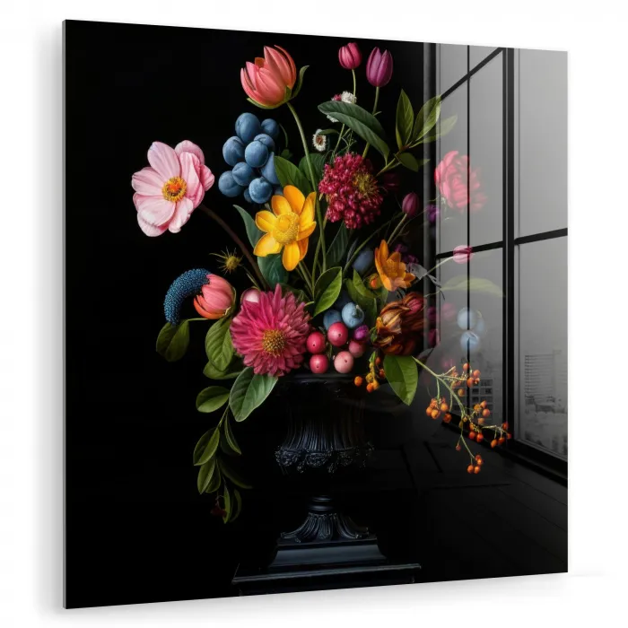 Bloemen - Vrolijk - Vaas plexiglas 5mm klein -zzzproduct_nieuw