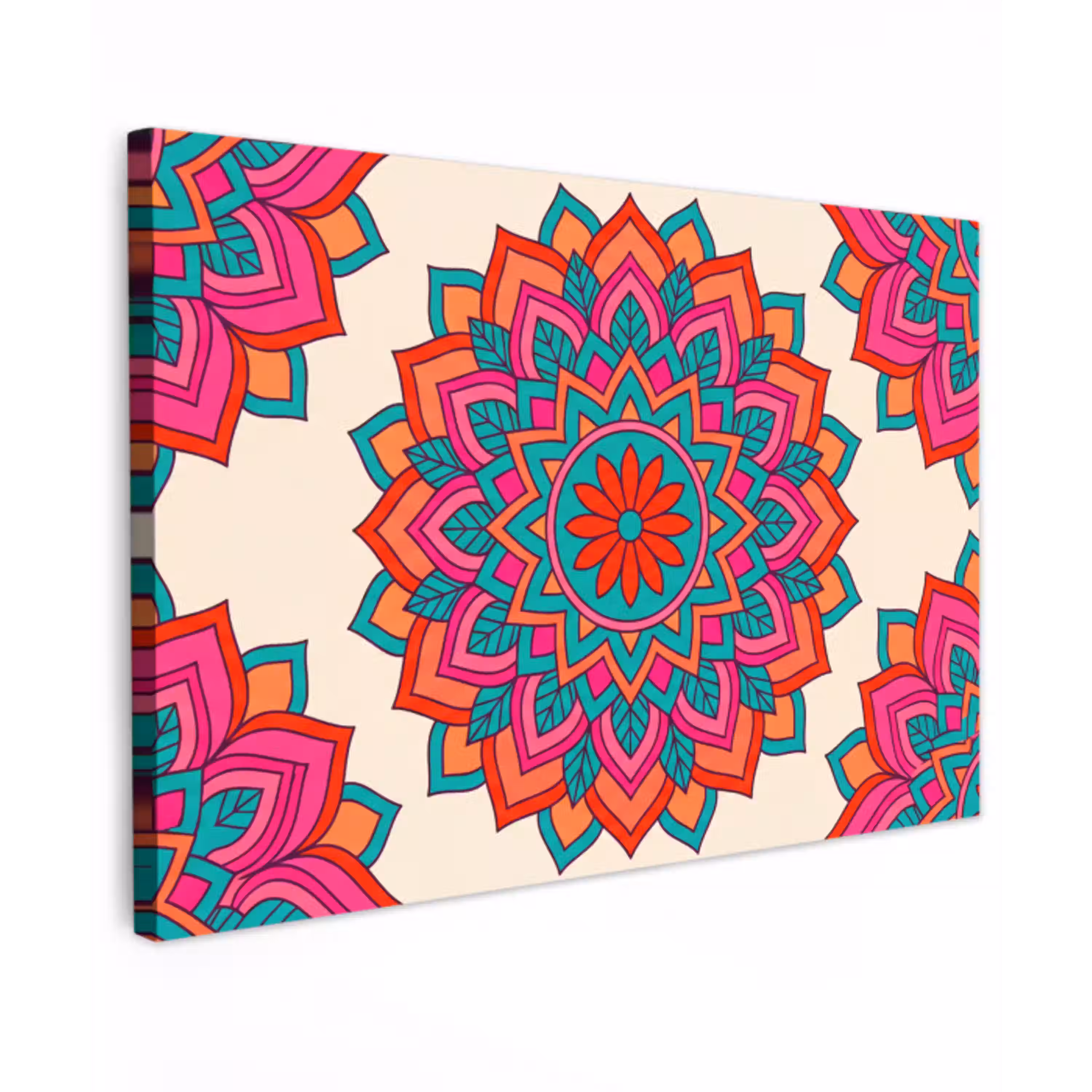 Mandala - Patroon - Abstract - Kleurrijk - Modern canvas 2cm klein -z3d