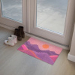 Zon - Heuvels - Paars - Abstract Deurmat klein -sfeer3