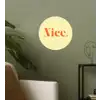 Nice - Oranje - Geel - Minimalistisch Wandcirkel behangsticker klein -sfeer2