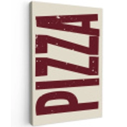 Pizza - Vintage - Decoratie - Japandi Tuinposter op houten frame 2 cm dik klein -3d