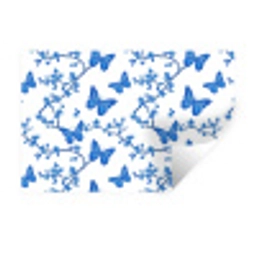 Vlinder - Bloemen - Blauw Muursticker klein 286 -3d