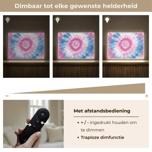 Tie-dye - Roze - Patroon Light Box met batterij (Wandlamp kind) middel -USP_dimbaarNL
